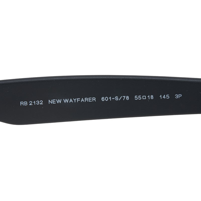 レイバン NEW WAYFARER サングラス RB2132 ブラック ブルー プラスチック メンズ Ray-Ban 【中古】