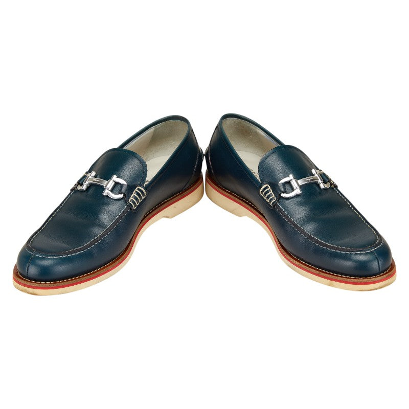 サルヴァトーレフェラガモ ガンチーニ ビットローファー サイズ:8 グリーン レザー メンズ Salvatore Ferragamo 【中古】