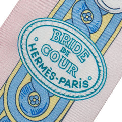 エルメス ツイリー BRIDE DE COUR 法廷の勅 スカーフ ピンク ブルー マルチカラー シルク レディース HERMES 【中古】