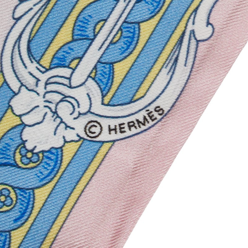 エルメス ツイリー BRIDE DE COUR 法廷の勅 スカーフ ピンク ブルー マルチカラー シルク レディース HERMES 【中古】