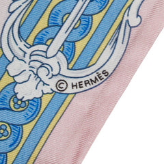 エルメス ツイリー BRIDE DE COUR 法廷の勅 スカーフ ピンク ブルー マルチカラー シルク レディース HERMES 【中古】