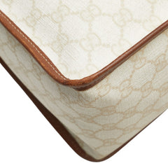 グッチ GGスプリーム ハンドバッグ 190259 ホワイト ブラウン PVC レザー レディース GUCCI 【中古】