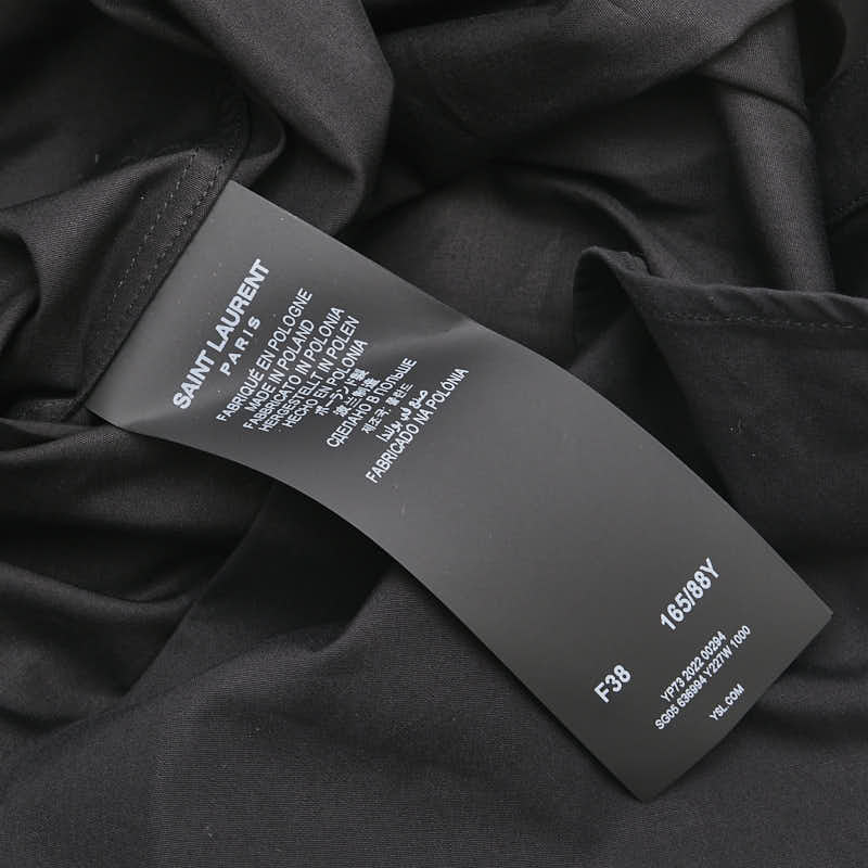 サンローラン ユニフォーム シャツ サイズ：38 636994 ブラック コットン レディース SAINT LAURENT 【中古】