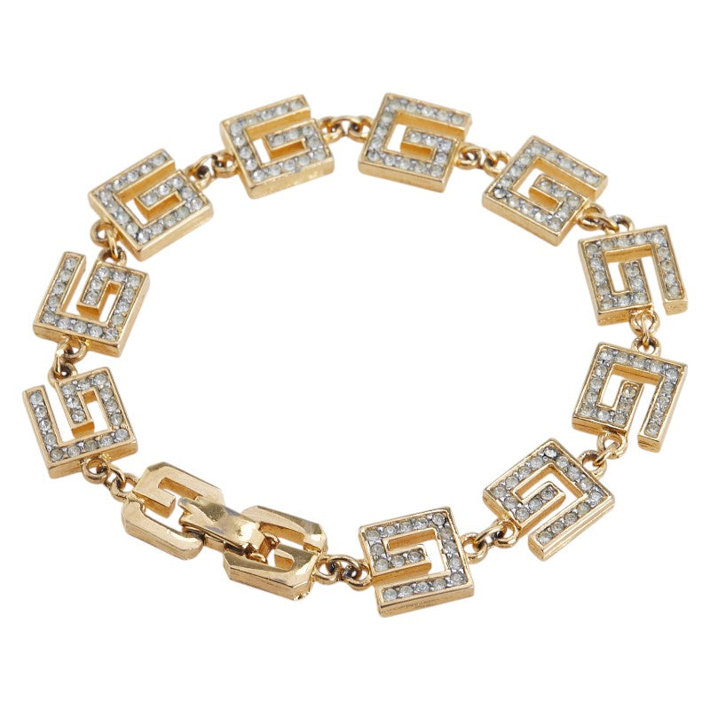 ジバンシー Gロゴ ブレスレット ゴールド メッキ ラインストーン レディース Givenchy 【中古】