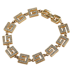 ジバンシー Gロゴ ブレスレット ゴールド メッキ ラインストーン レディース Givenchy 【中古】