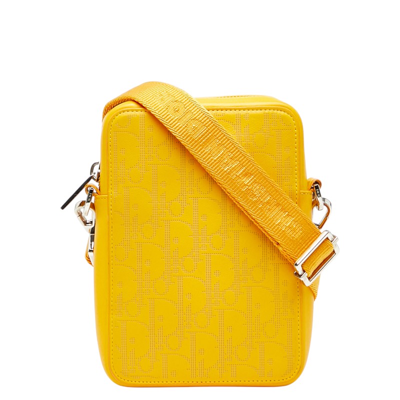 ディオール トロッター オブリーク ショルダーバッグ イエロー レザー レディース Dior 【中古】