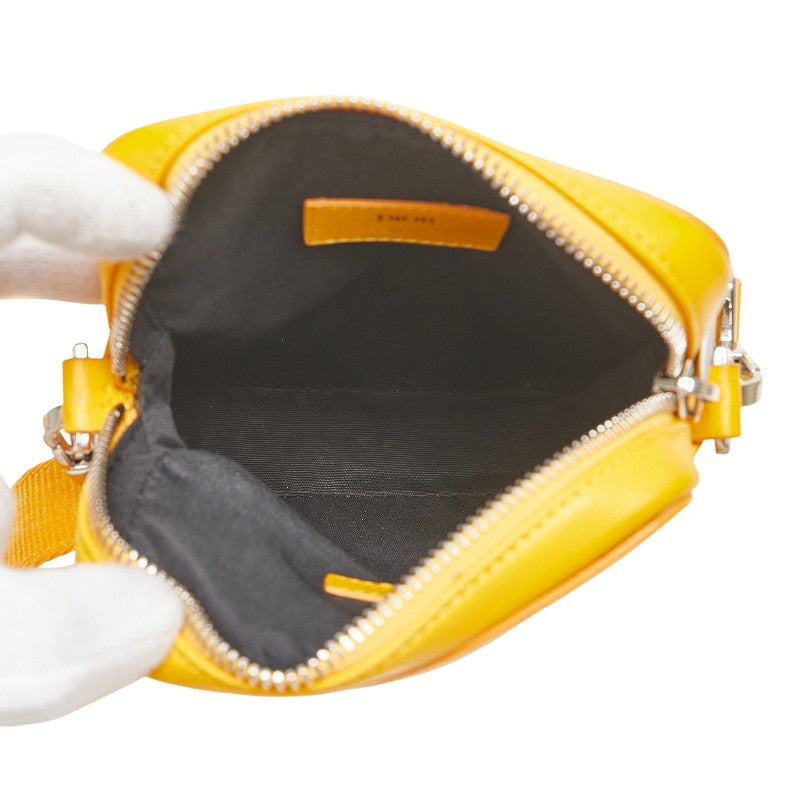 ディオール トロッター オブリーク ショルダーバッグ イエロー レザー レディース Dior 【中古】