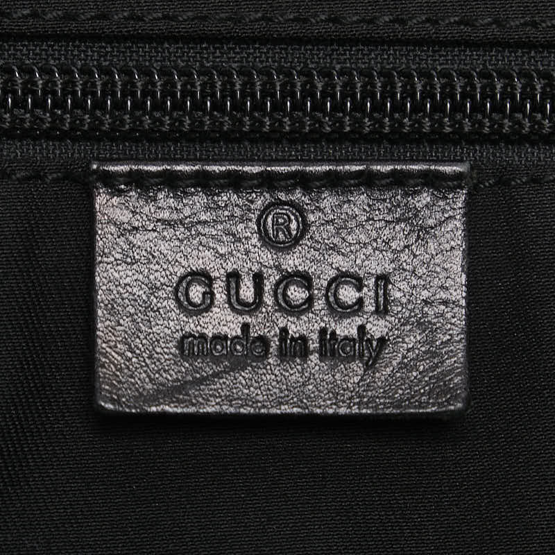 グッチ GGキャンバス トートバッグ 153238 ネイビー ブラック キャンバス レザー レディース GUCCI 【中古】