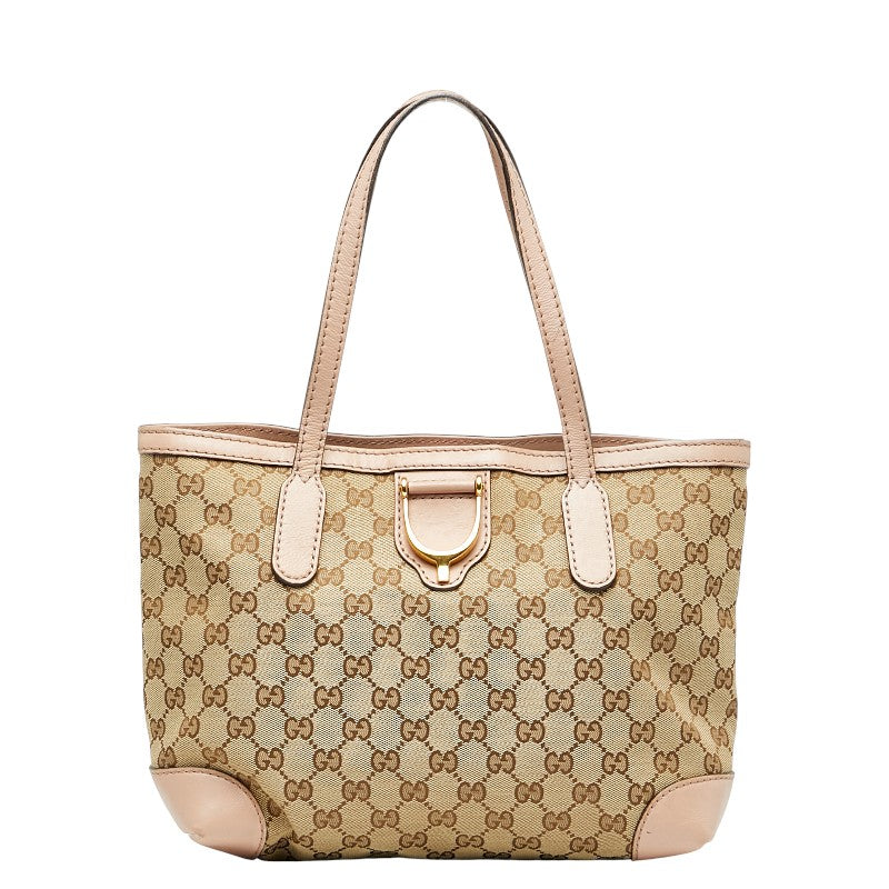 グッチ GGキャンバス ハンドバッグ 308604 ベージュ ピンク キャンバス レザー レディース GUCCI 【中古】