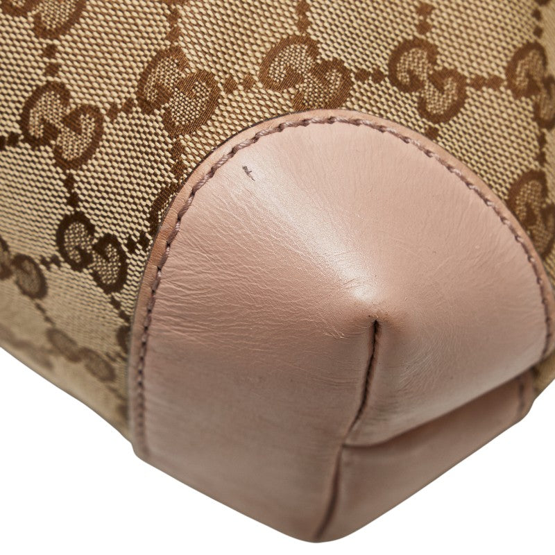 グッチ GGキャンバス ハンドバッグ 308604 ベージュ ピンク キャンバス レザー レディース GUCCI 【中古】