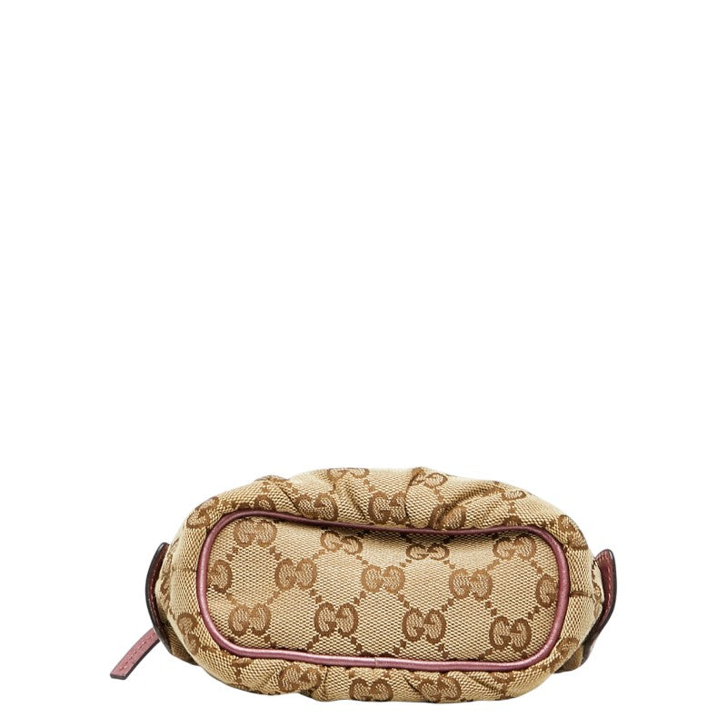 グッチ GGキャンバス ポーチ 小物入れ 308728 ベージュ ピンク キャンバス レザー レディース GUCCI 【中古】