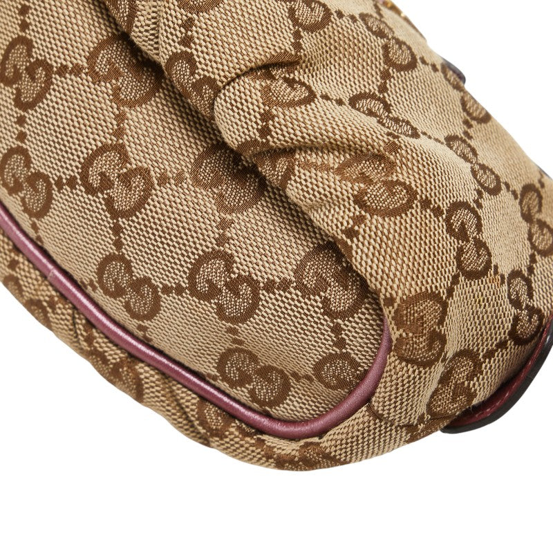 グッチ GGキャンバス ポーチ 小物入れ 308728 ベージュ ピンク キャンバス レザー レディース GUCCI 【中古】