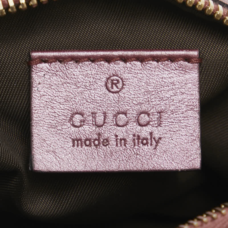 グッチ GGキャンバス ポーチ 小物入れ 308728 ベージュ ピンク キャンバス レザー レディース GUCCI 【中古】