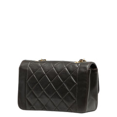 シャネル ダイアナ23 マトラッセ ココマーク チェーン ショルダーバッグ ブラック ラムスキン レディース CHANEL 【中古】