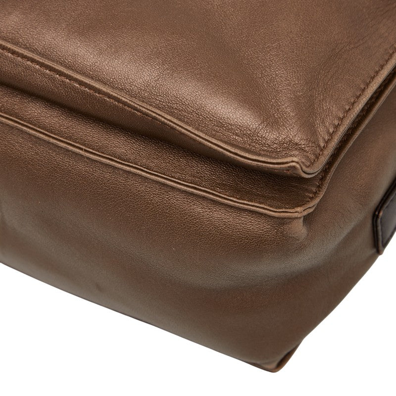 ロエベ アナグラム フラメンコ タッセル ショルダーバッグ ブラウン レザー レディース LOEWE 【中古】