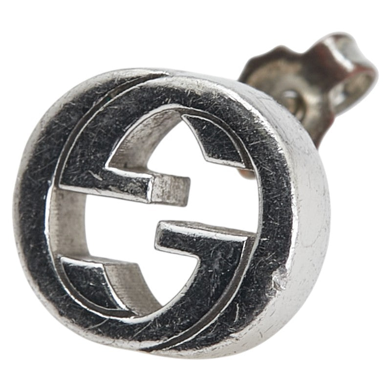 グッチ インターロッキングG スタッドピアス 片耳 SV925 シルバー レディース GUCCI 【中古】