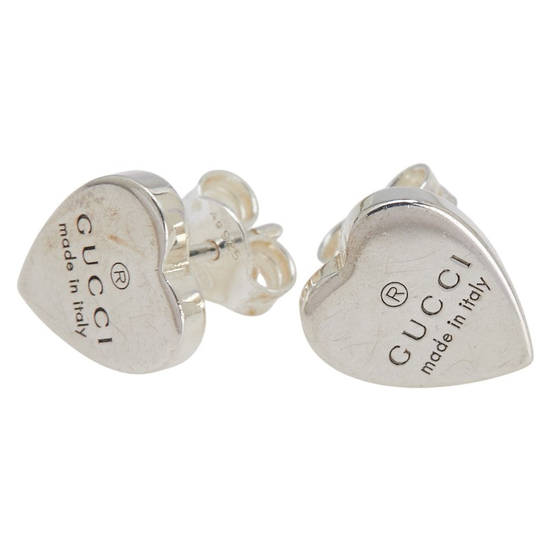 グッチ ロゴ ハート スタッド ピアス SV925 シルバー レディース GUCCI 【中古】