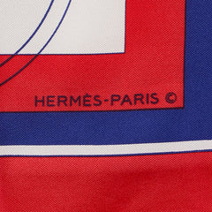 エルメス カレ90 EX-LIBRIS エクスリブリス スカーフ レッド ホワイト マルチカラー シルク レディース HERMES 【中古】