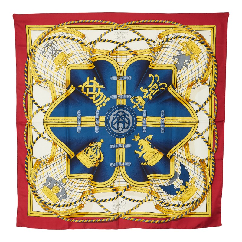 エルメス カレ90 GRANDE TENUE 馬の礼装 スカーフ レッド マルチカラー レディース HERMES 【中古】