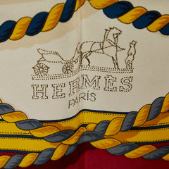エルメス カレ90 GRANDE TENUE 馬の礼装 スカーフ レッド マルチカラー レディース HERMES 【中古】