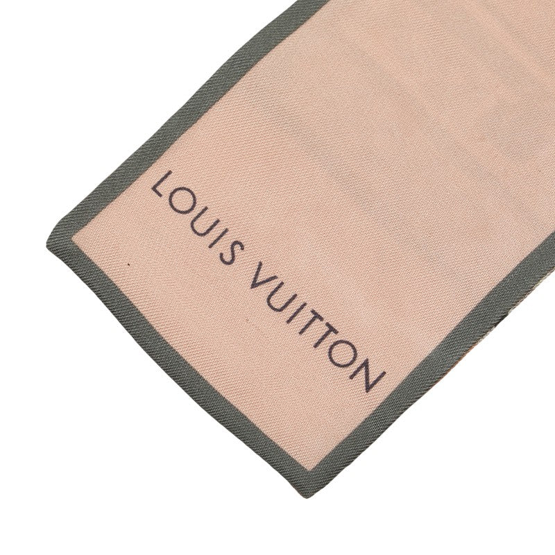 ルイ ヴィトン バンドー トランク スカーフ M73965 ピンク グレー シルク レディース LOUIS VUITTON 【中古】