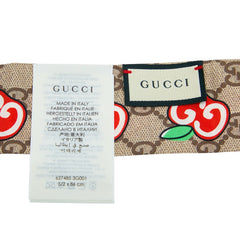 グッチ GGプリント りんご ネックボウ 627485 ベージュ マルチカラー シルク レディース GUCCI 【中古】