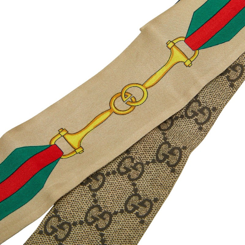 グッチ GGプリント ホースビット ネックボウ ベージュ マルチカラー レディース GUCCI 【中古】