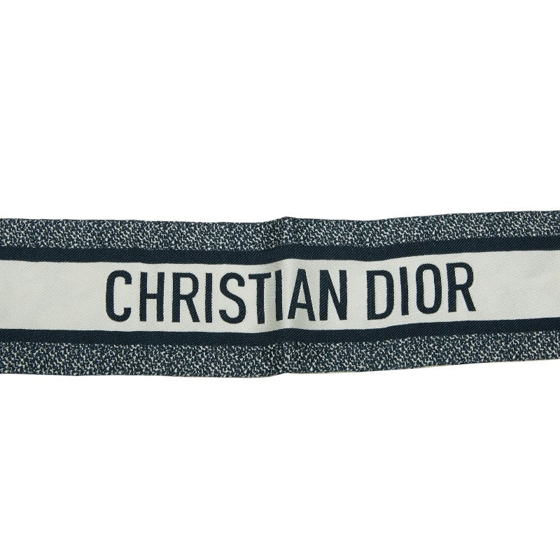 ディオール ミッツァ スカーフ ネイビー アイボリー シルク レディース Dior 【中古】