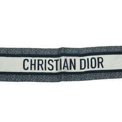 ディオール ミッツァ スカーフ ネイビー アイボリー シルク レディース Dior 【中古】