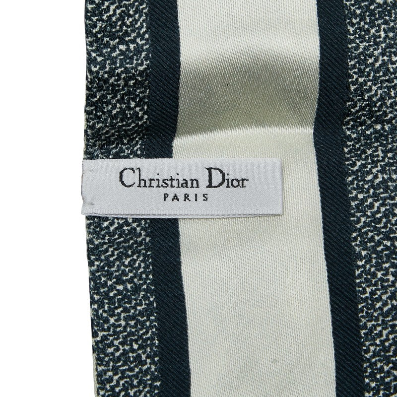 ディオール ミッツァ スカーフ ネイビー アイボリー シルク レディース Dior 【中古】