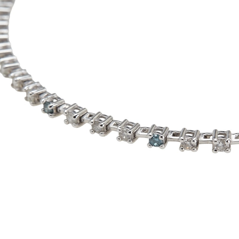 K18WG ホワイトゴールド ダイヤ1.00ct テニスチェーン ブレスレット レディース 【中古】