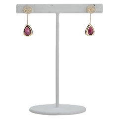 K18YG イエローゴールド ガーネット3.00ct ピアス レディース 【中古】