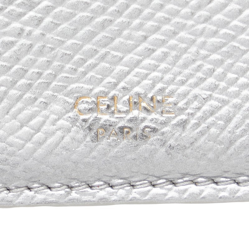セリーヌ コインケース パスケース フラグメントケース シルバー レザー レディース CELINE 【中古】