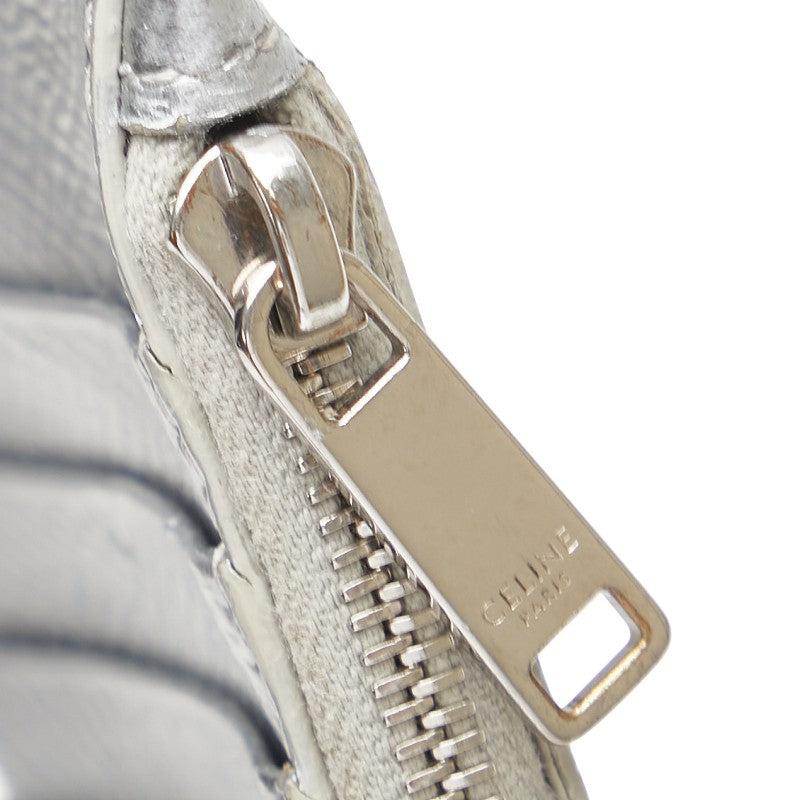 セリーヌ コインケース パスケース フラグメントケース シルバー レザー レディース CELINE 【中古】