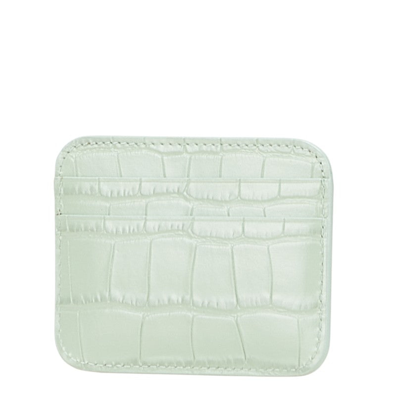 バレンシアガ ロゴ 型押し カードケース パスケース 593812 ライトグリーン レザー レディース BALENCIAGA 【中古】