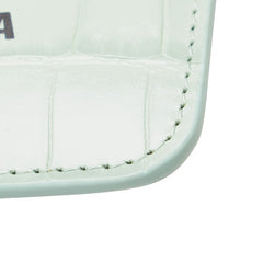 バレンシアガ ロゴ 型押し カードケース パスケース 593812 ライトグリーン レザー レディース BALENCIAGA 【中古】