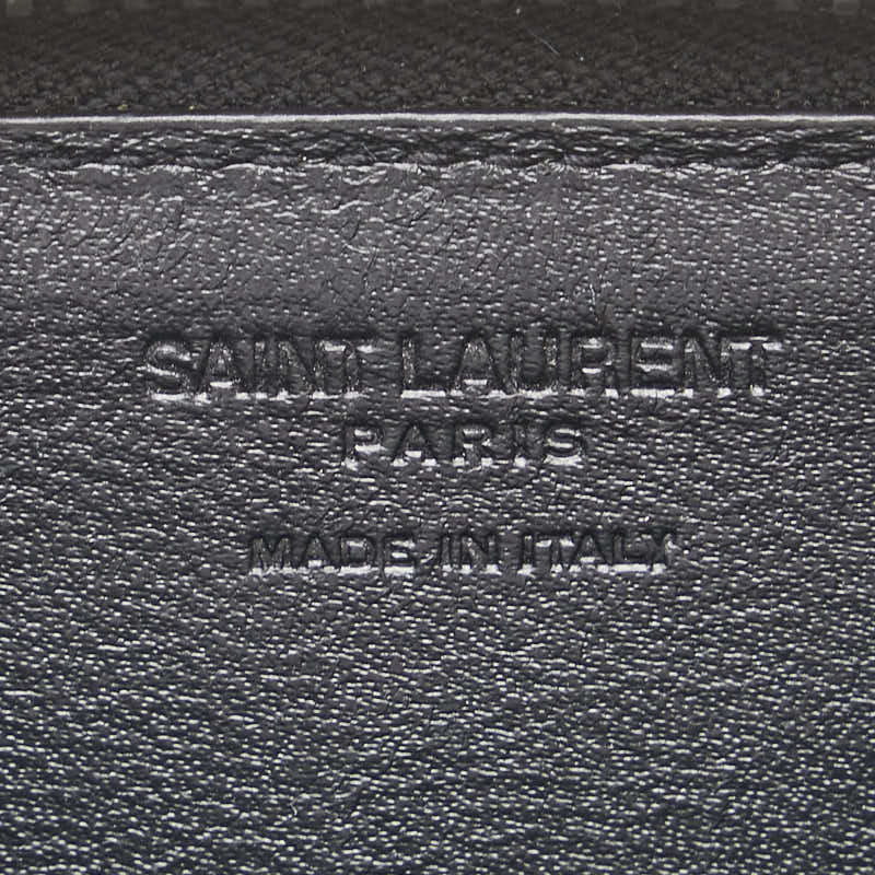 サンローラン ラウンドファスナー コインケース 小銭入れ 506522 ブラック レザー レディース SAINT LAURENT 【中古】