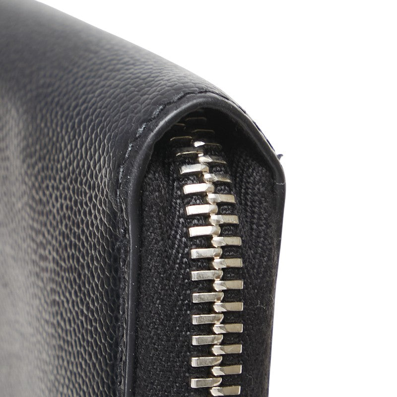サンローラン ラウンドファスナー コインケース 小銭入れ 506522 ブラック レザー レディース SAINT LAURENT 【中古】