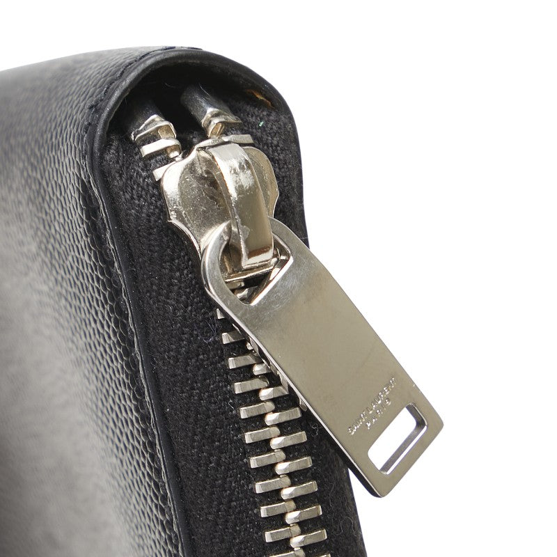 サンローラン ラウンドファスナー コインケース 小銭入れ 506522 ブラック レザー レディース SAINT LAURENT 【中古】