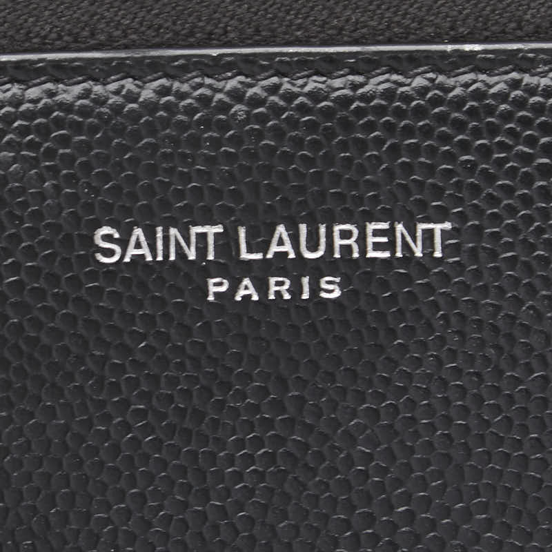 サンローラン ラウンドファスナー コインケース 小銭入れ 506522 ブラック レザー レディース SAINT LAURENT 【中古】