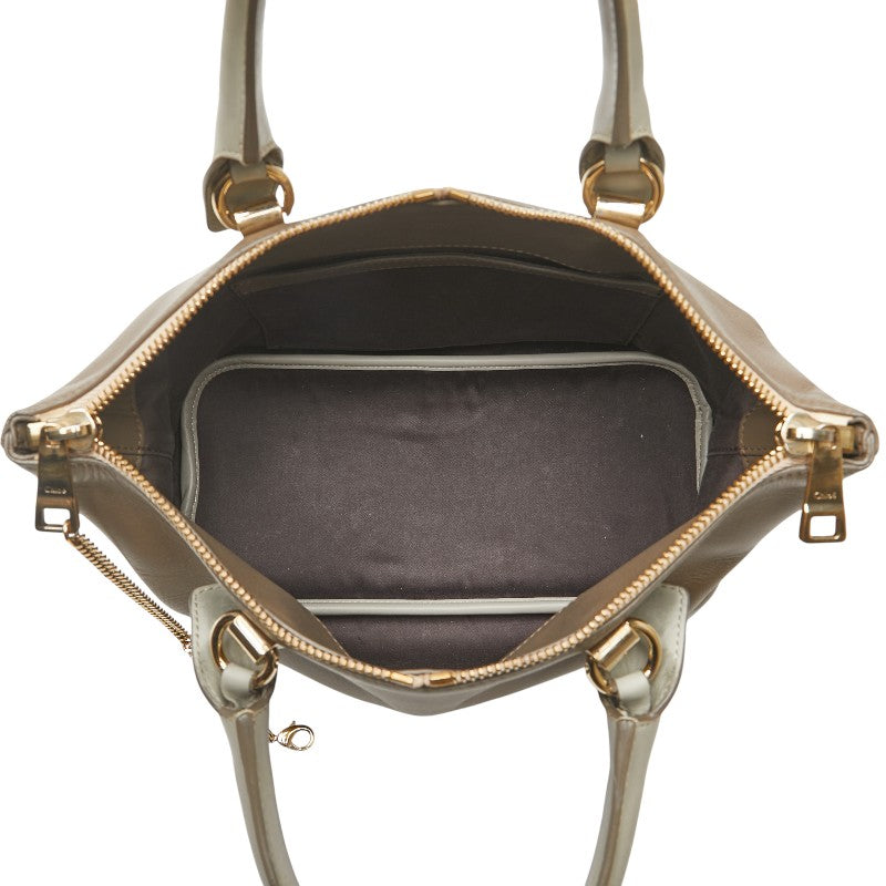 クロエ ベイリー ハンドバッグ ショルダーバッグ 2WAY グレージュ グレー レザー レディース Chloe 【中古】