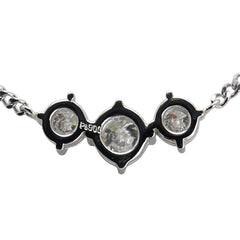 Pt900 プラチナ Pt850 プラチナ ダイヤ0.75ct スリーストーン ペンダントネックレス レディース 【中古】