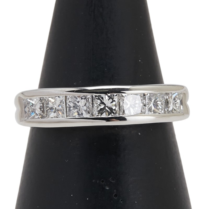 Pt900 プラチナ ダイヤ1.00ct 一文字 リング 指輪 レディース 11号 【中古】