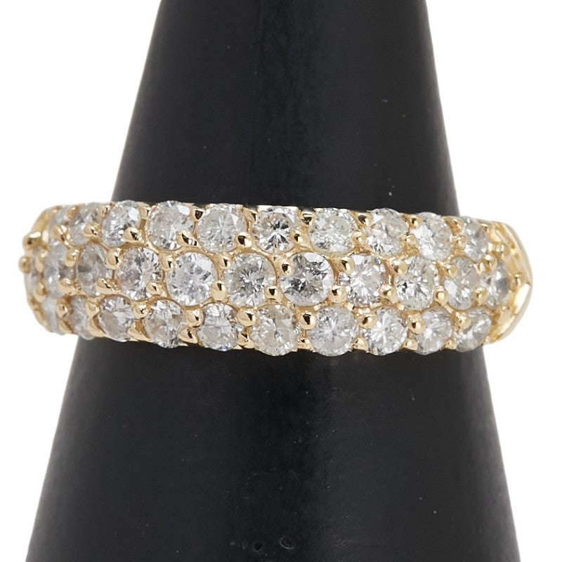 K18YG イエローゴールド ダイヤ1.00ct パヴェ リング 指輪 レディース 9号 【中古】