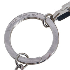 ヴィヴィアンウエストウッド オーブ キーホルダー シルバー ブラック メタル レザー レディース Vivienne Westwood 【中古】
