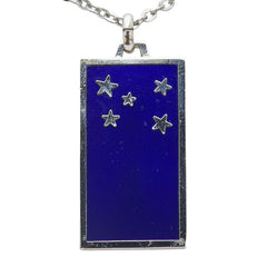 サンローラン プレート スター 星 ネックレス シルバー ブルー メタル レディース SAINT LAURENT 【中古】