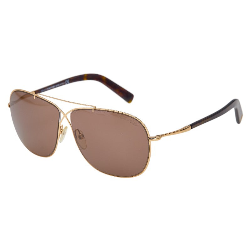 トムフォード ティアドロップ サングラス TF393 28J ブラウン プラスチック メンズ TOM FORD 【中古】