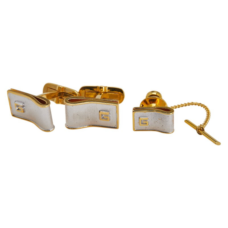 ジバンシー Gロゴ カフス カフリンクス タイピン セット ゴールド メッキ メンズ Givenchy 【中古】