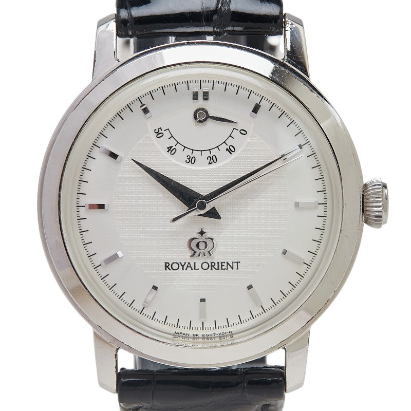 オリエント パワーリザーブ ベルト（社外品） 腕時計 EG08-C0-B 手巻き ホワイト文字盤 ステンレススチール メンズ ORIENT 【中古】