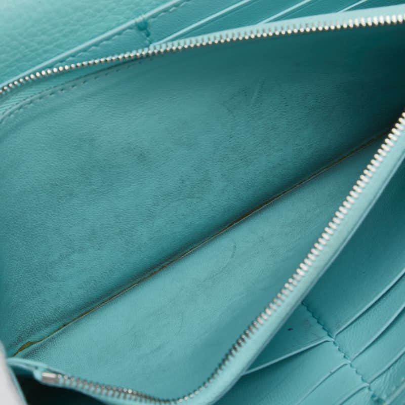 ティファニー バイカラー 長財布 ティファニーブルー ホワイト レザー レディース TIFFANY&Co. 【中古】